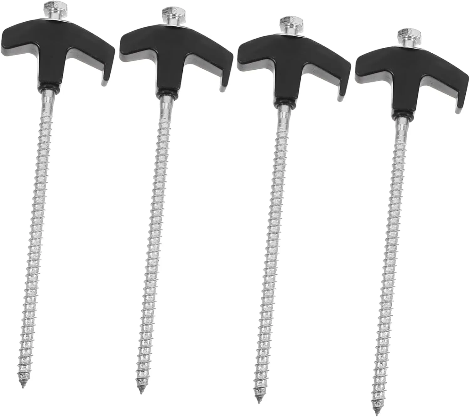 SUPVOX 4pcs Portable Spiral Tent Pegs 8 * 200mm Ground Fixing Stakes for Camping Outdoor Tarp and Tent Use Durable Tent Stakes for Secure Ground Anchoring
