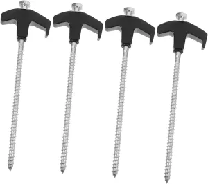 SUPVOX 4pcs Portable Spiral Tent Pegs 8 * 200mm Ground Fixing Stakes for Camping Outdoor Tarp and Tent Use Durable Tent Stakes for Secure Ground Anchoring