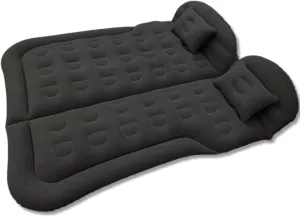 SUV Mattress for Camping, Car Air Mattress with Pump and 2 Pillow, Foldable Camping Bed, Inflatable Sleeping Pad for Car Truck, Travel Bed Backseat for Road Trip (Black)