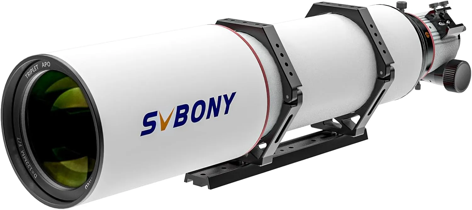 SVBONY SV550 APO Telescope, 122mm F7 Triplet Apochromatic Refractor, Professional Astronomical Telescope with 300mm Versatile V-Style Dovetail for Deep Space Astrophotography and Visual with Bag