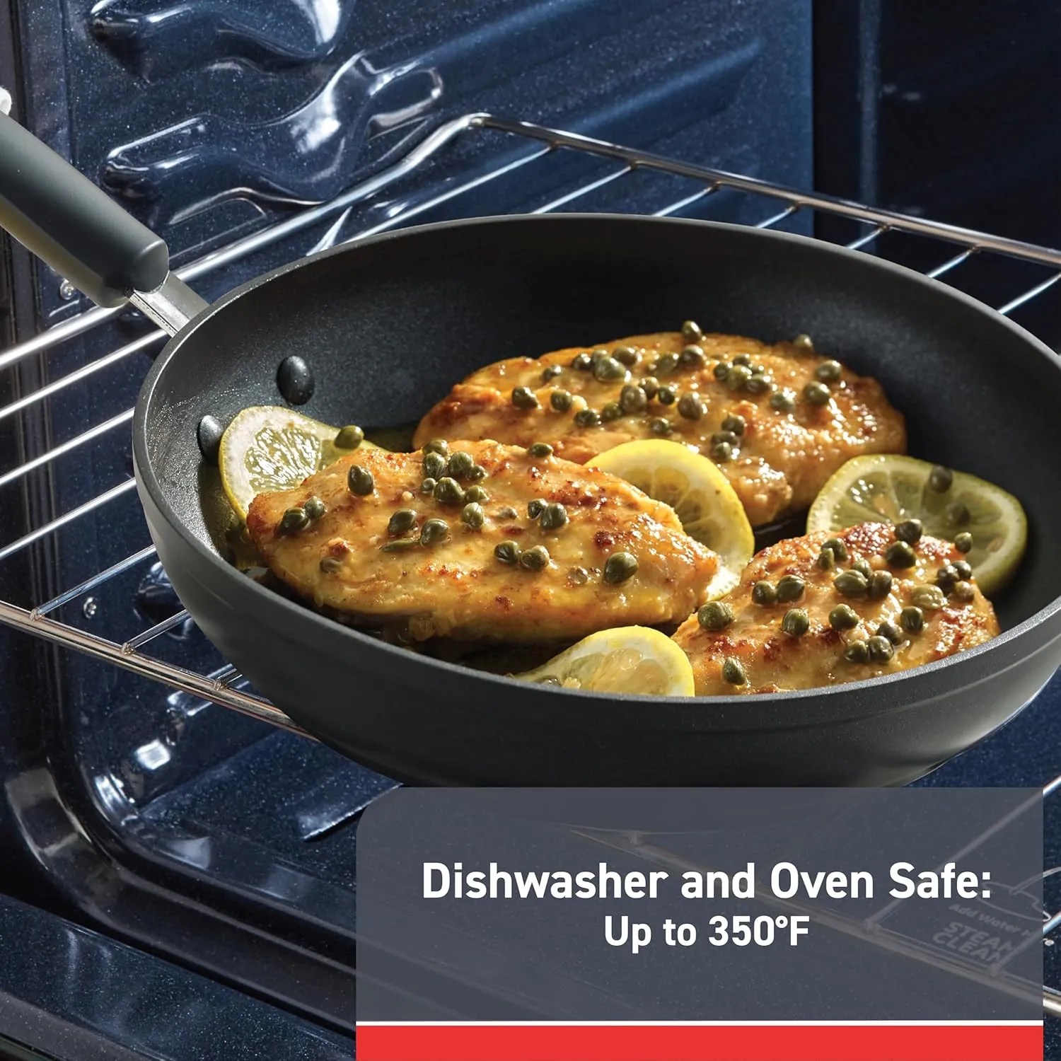 T-fal Advanced Nonstick Cookware Set 12 Piece, Oven Broiler Safe 350F, Kitchen Cooking Set W/Fry Pans, Saucepans, Deep Saute, Dutch Oven & Kitchen Utensils, Pots and Pans, Dishwasher Safe, Black