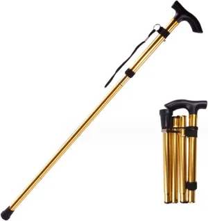 T-Handle Trekking Pole, Lightweight Collapsible Hiking Poles Aluminum Alloy Walking Sticks, Increase Stability, and Improve Posture, for Outdoor Camping(E)