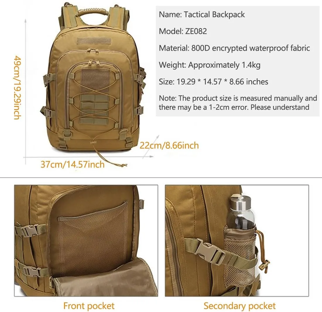 Tactical Backpack Military Army Daypack Assault Pack for Men Molle 3 Day Bag for Hiking Camping Hunting Trekking (Military Green)
