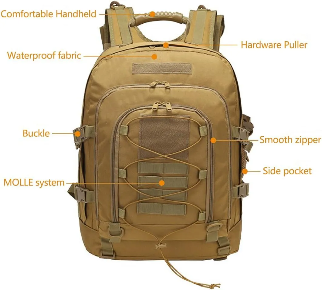 Tactical Backpack Military Army Daypack Assault Pack for Men Molle 3 Day Bag for Hiking Camping Hunting Trekking (Military Green)