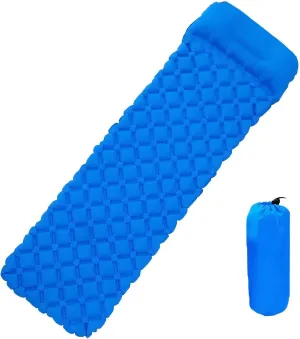 Tactical Pro Supply - Inflatable Sleeping Mat, Lightweight, and Compact Carry, Made with 3-Layer TPU Nylon and Water-Resistant Sleeping Mat - Blue
