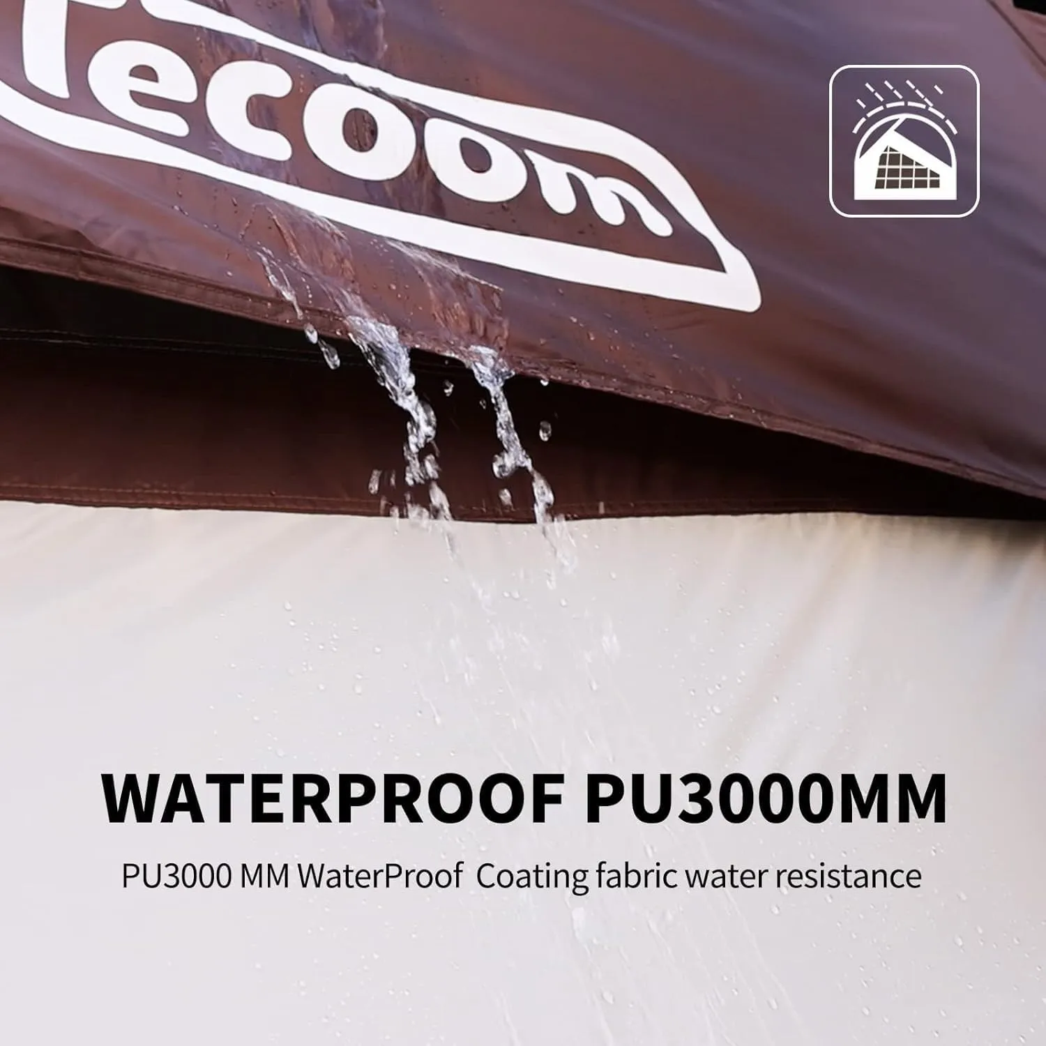 Tecoom Truck Tent Waterproof PU3000mm Double Layer for 5.5-5.8ft Pickup Bed, Portable 2 Person Compact Full Size Bed for Back of Truck Camping Beach Tent with Rain Fly