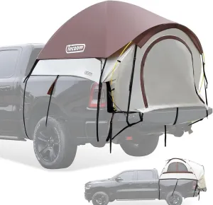 Tecoom Truck Tent Waterproof PU3000mm Double Layer for 5.5-5.8ft Pickup Bed, Portable 2 Person Compact Full Size Bed for Back of Truck Camping Beach Tent with Rain Fly