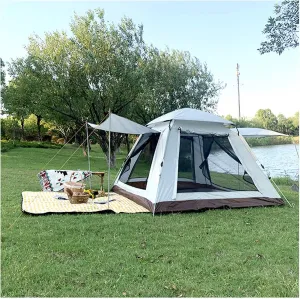 Teepee Tent Camping 4 People Sun Protection Big Tent Stable Sturdy Pop Up Tents for Family,Outdoor,Hiking and Mountaineering