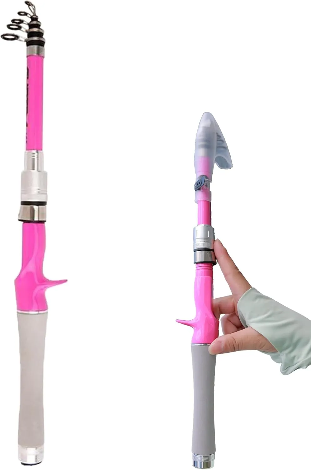 Telescopic Fishing Rod-Fishing Rods-Zoom Fishing Pole Fiberglass Ultra Light Super Short Mini Bass Bait Casting Fishing Rod and Reel Combo for Freshwater/Saltwater