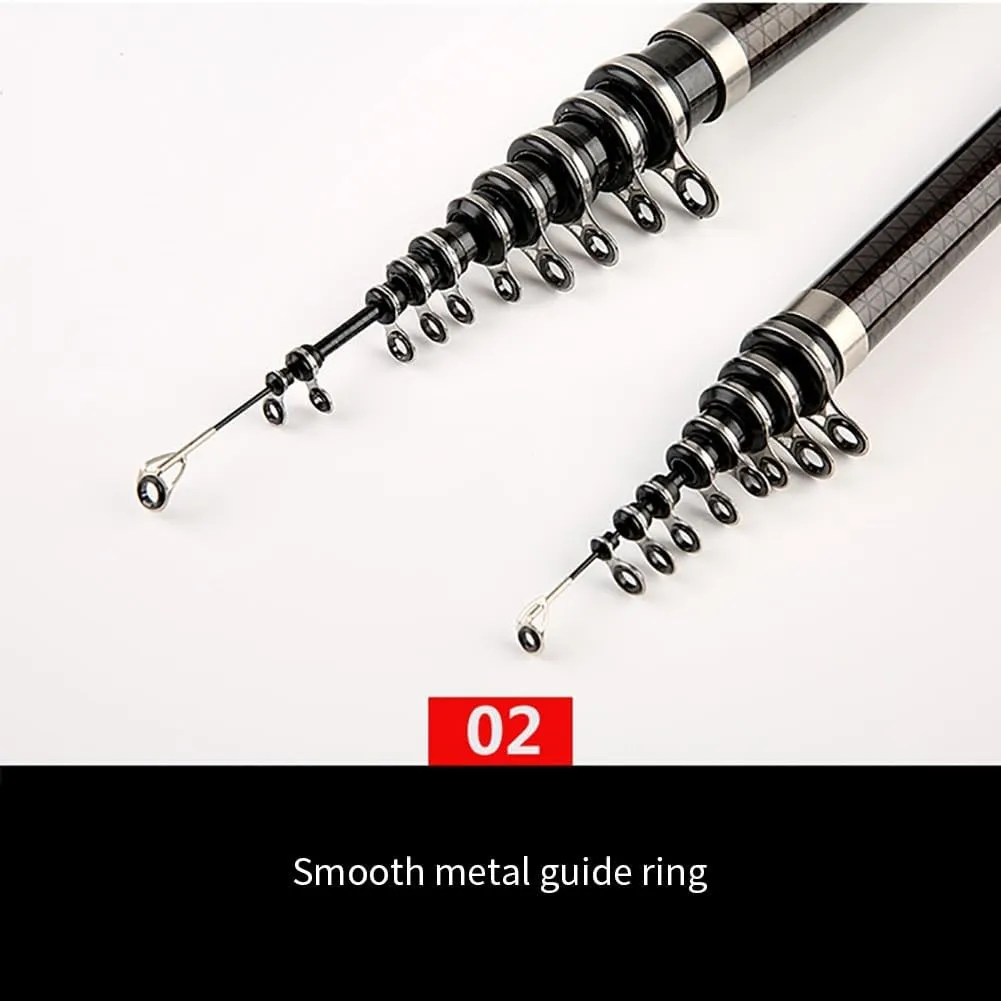 Telescopic Fishing Rods Carbon Fiber Spinning Casting Rod 2.1m 3.6m 4.5m 5.4m 6.3m 7.2m Fishing Pole Lightweight Portable 76cm