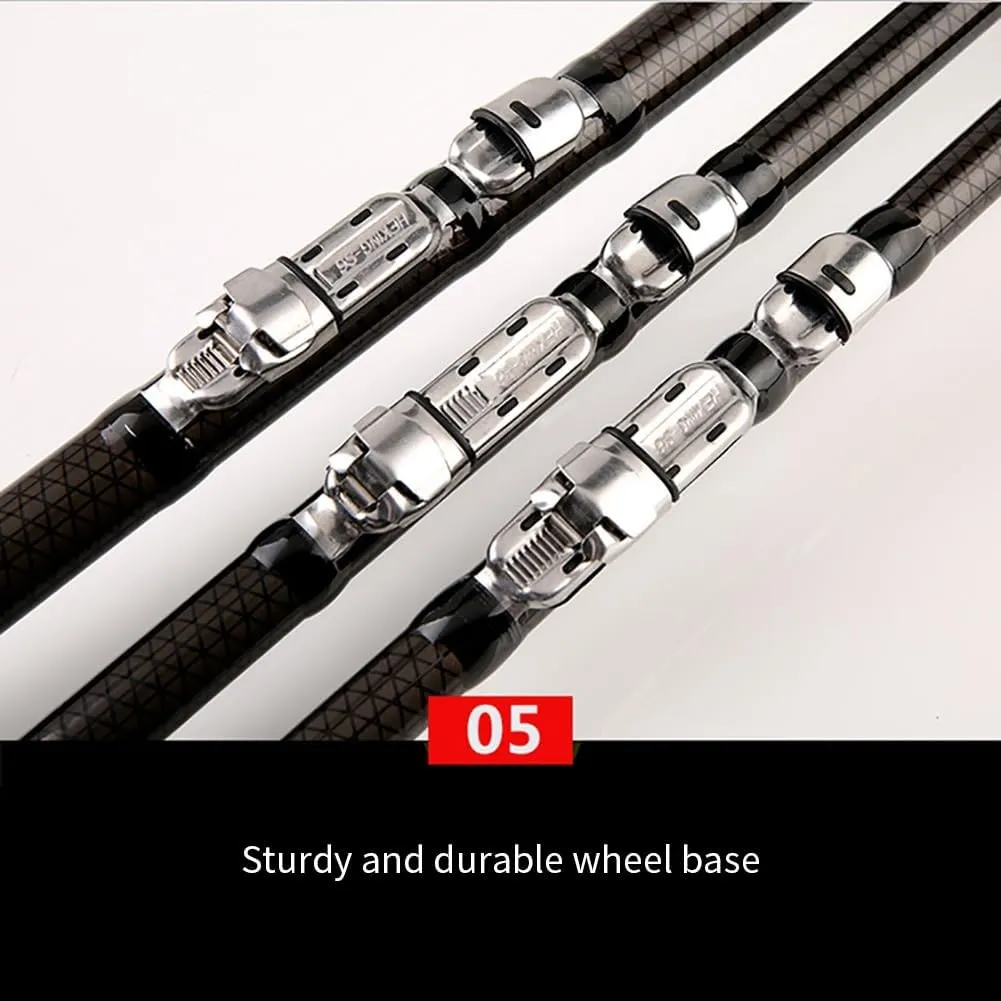 Telescopic Fishing Rods Carbon Fiber Spinning Casting Rod 2.1m 3.6m 4.5m 5.4m 6.3m 7.2m Fishing Pole Lightweight Portable 76cm