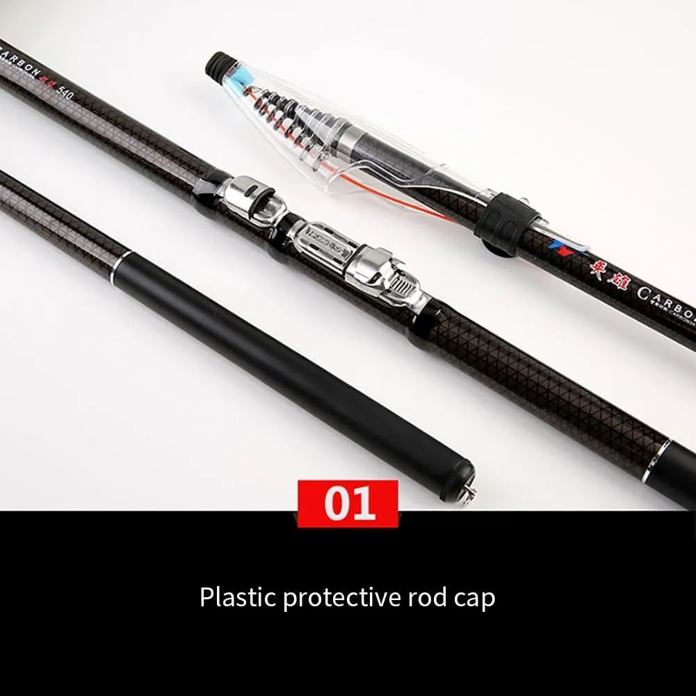 Telescopic Fishing Rods Carbon Fiber Spinning Casting Rod 2.1m 3.6m 4.5m 5.4m 6.3m 7.2m Fishing Pole Lightweight Portable 76cm