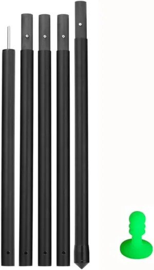 Telescopic Tarp Poles, Heavy Duty Adjustable Carbon Fiber Tarp Poles, Portable Canopy Rods Tent Tarps Replacement for Awning, Camping, Hiking(2.1m)