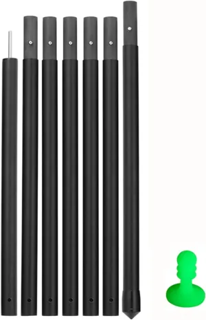 Telescopic Tarp Poles, Heavy Duty Adjustable Carbon Fiber Tarp Poles, Portable Canopy Rods Tent Tarps Replacement for Awning, Camping, Hiking(2.9m)