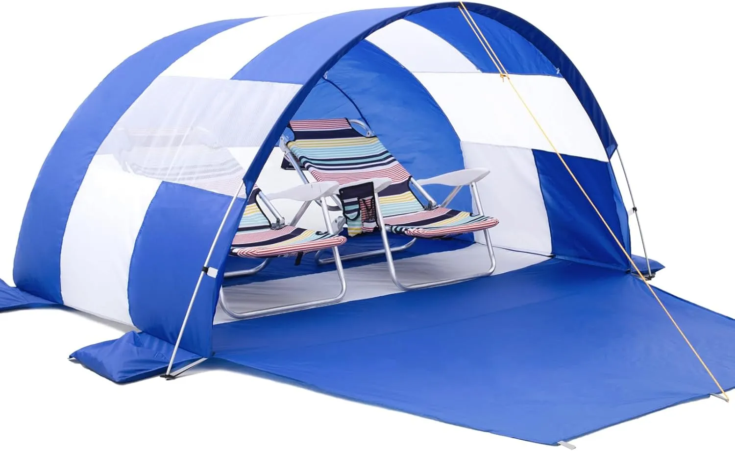 Tenrai Large Portable Beach Tent, Beach Shade for 2-4 People, Easy Setup Sun Shelter Canopy, UV Protection, Fights 15 Mph Winds