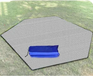 Tent Mat Camping Mat Hexagon Foam Foil Blanket for Camping Foam Pad Insulating Foil Mat Sleeping Tent Pad Thermal Aluminum Camping mat for Reflecting Heat with Carrying Bag