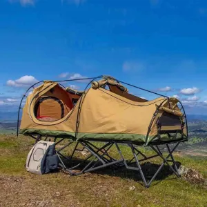 Tent Outdoor Beach Camping Windproof and Rainproof Thickened Folding Ground Tent Camping Bed,Folding Tent Combo Off-Ground Tent Shelter