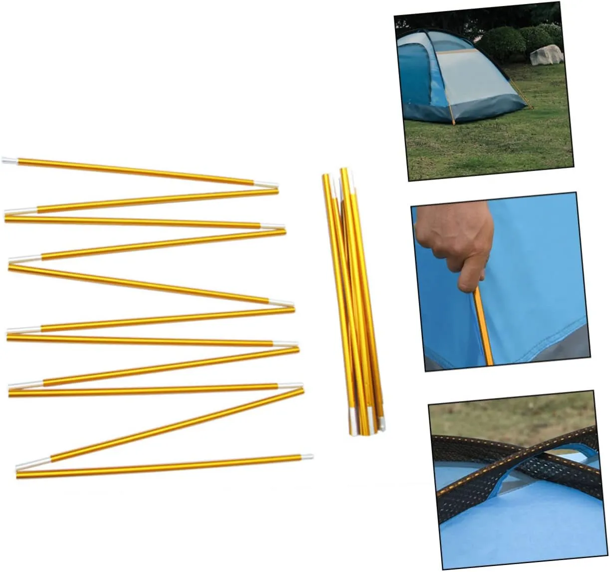 Tent Poles Elastic Support Hiking Outdoor Stake Portable Lightweight Tarp for Camping Foldable King