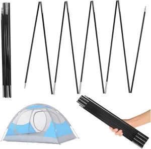 Tent Poles Replacement 8MM 12.8Ft Length Adjustable Fiberglass Tarp Poles Portable Tent Pole 18 Sections Supporting Awning Rods for Camping Backpacking Supplies.