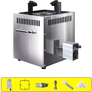 Tent Stove Rocket Stove Wood Burner Multi-fuel Capability Made of Galvanized Metal Wood Stove with Blower for Outside Bonfire, Patio & Backyard Cooking(23 * 23 * 29.5cm)