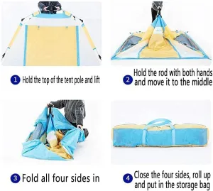 Tent,Camping Family Waterproof Pop Up Tent,Outdoor Traveling Easy Set Up 3-4 People Blue 79x55inch