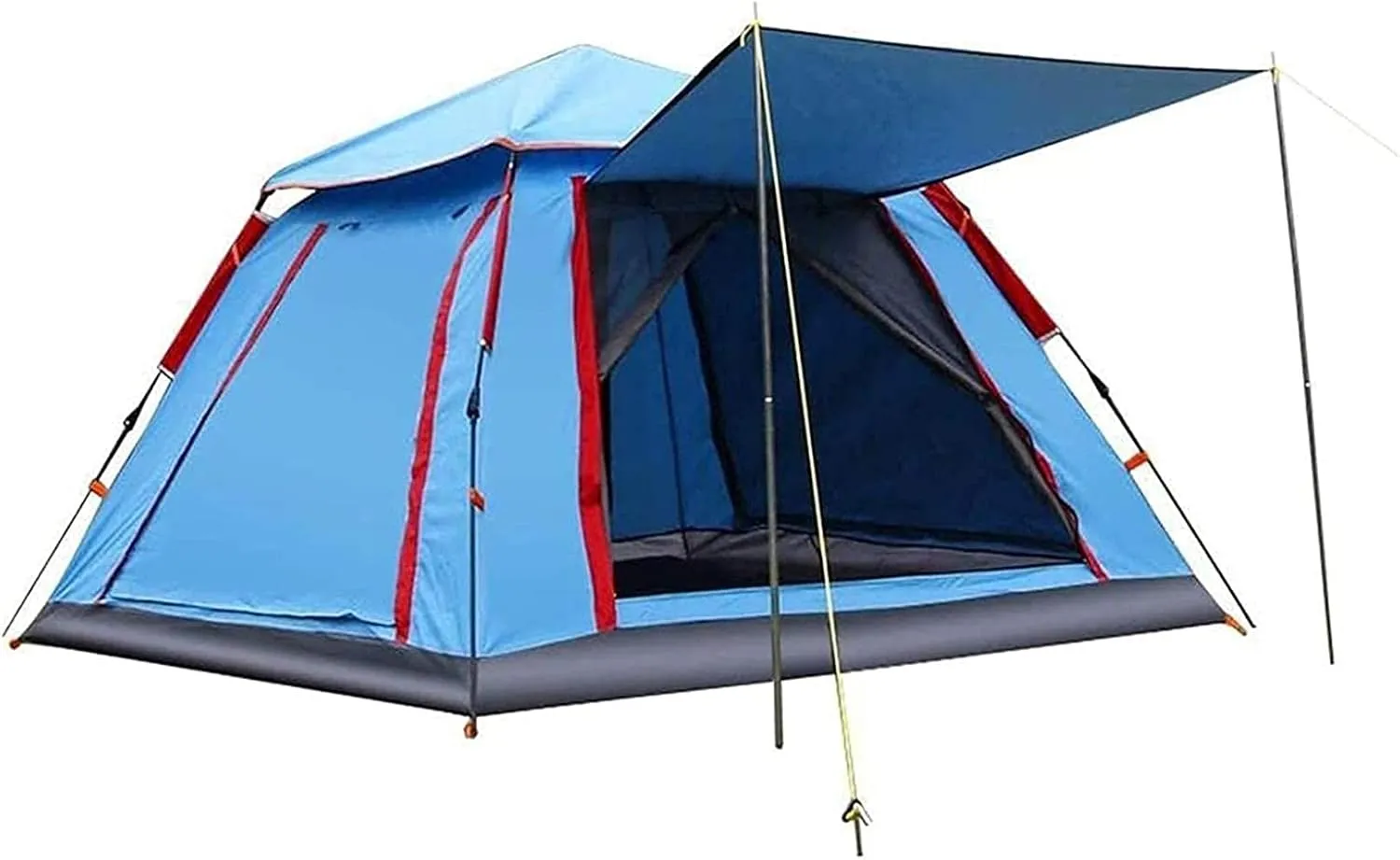 Tent,Camping Thickened Rainproof Beach Awning House Family Camping with Moisture Color:Blue,Size:240x240x154cm