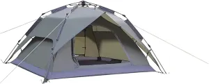 Tent,Pop-up Family Camping Portable Waterproof and Rainproof Ultra Light Backpack Suitable for 3-4 People Color:Gray,Size:240x210x130cm