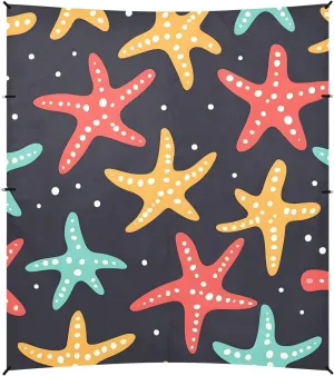 Tents Beach Tent with Sand Anchor, Cartoon Small Starfish Pattern Portable Canopy Sunshade - 9' x 10' - Sandbags & Reinforced Corners & Stability Poles Sun Shelter Outdoor Camping