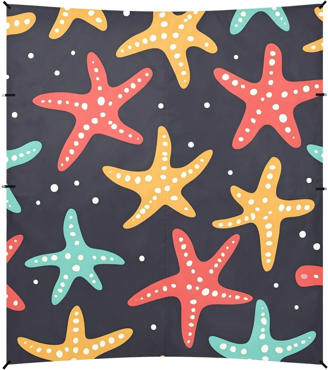 Tents Beach Tent with Sand Anchor, Cartoon Small Starfish Pattern Portable Canopy Sunshade - 9' x 10' - Sandbags & Reinforced Corners & Stability Poles Sun Shelter Outdoor Camping