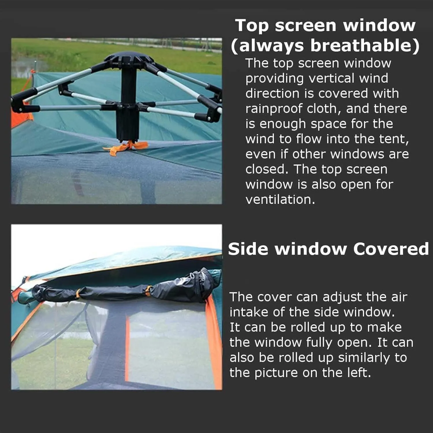 Tents Camping Tent Open Beach Tent Outdoor Camping 6-7 Person Windproof Double Layer Waterproof (5 8 Green)
