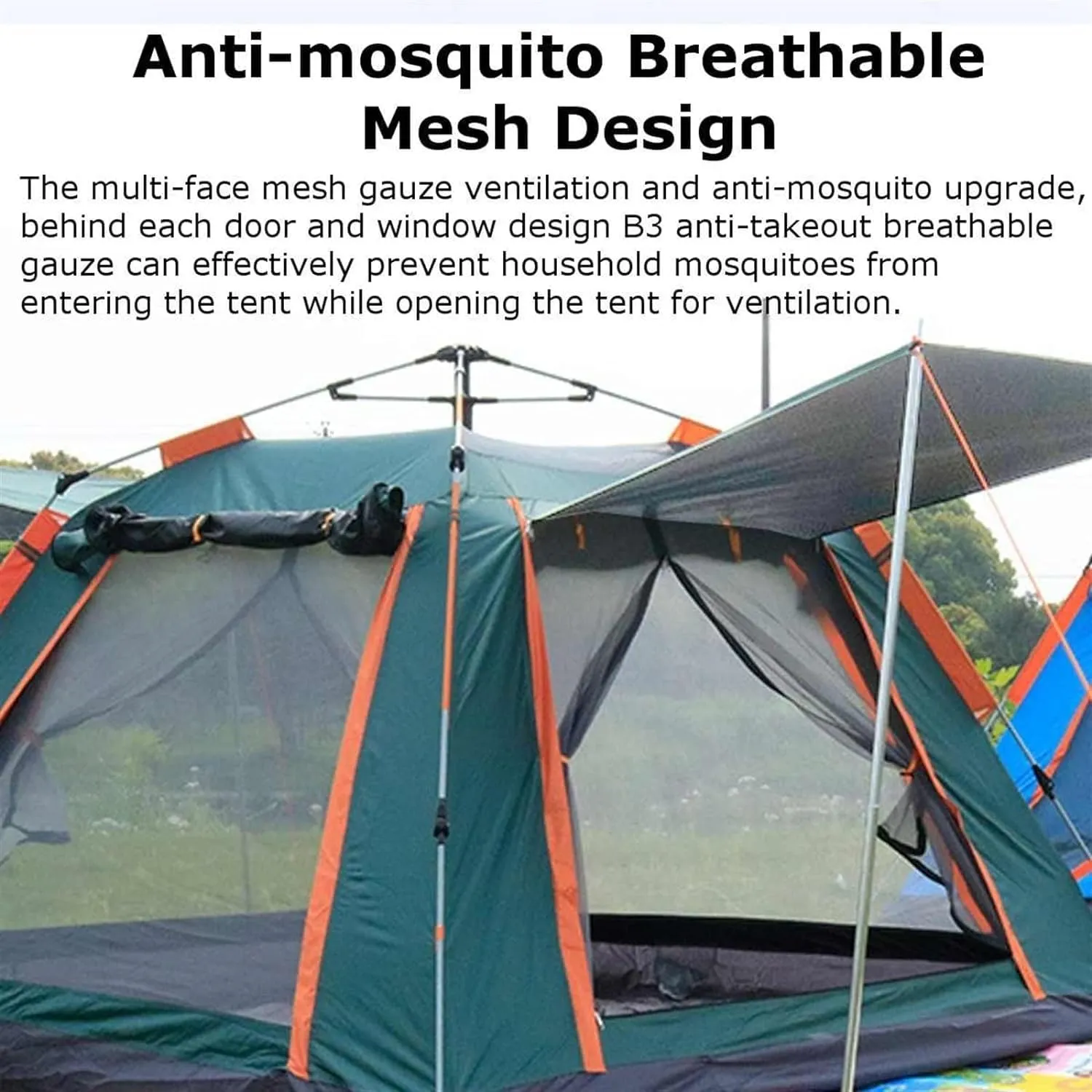 Tents Camping Tent Open Beach Tent Outdoor Camping 6-7 Person Windproof Double Layer Waterproof (5 8 Green)