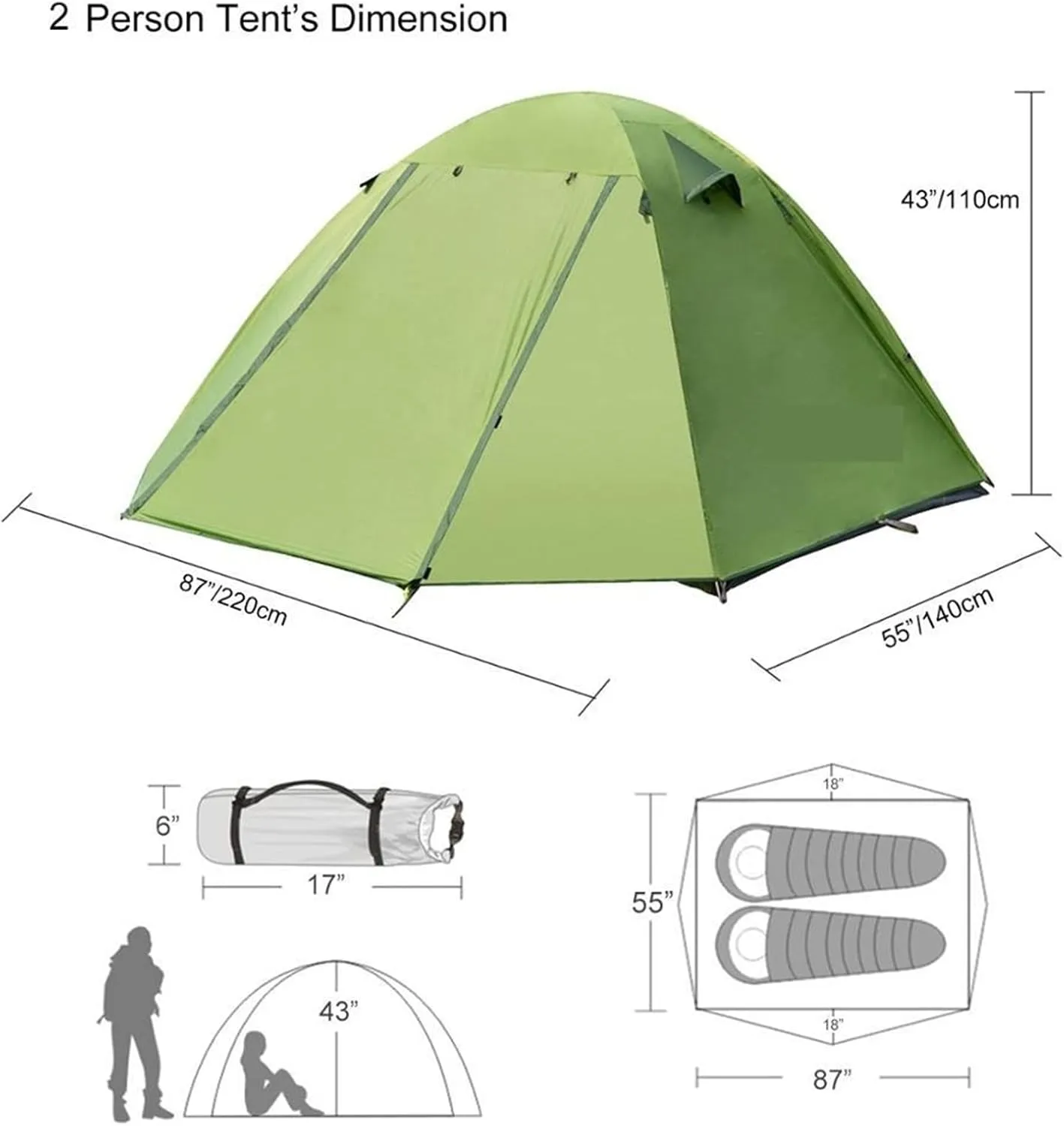 Tents Waterproof Tent Season Backpacking Hiking Tents for Camping Beach Travelling Double Layer Outdoor Tent