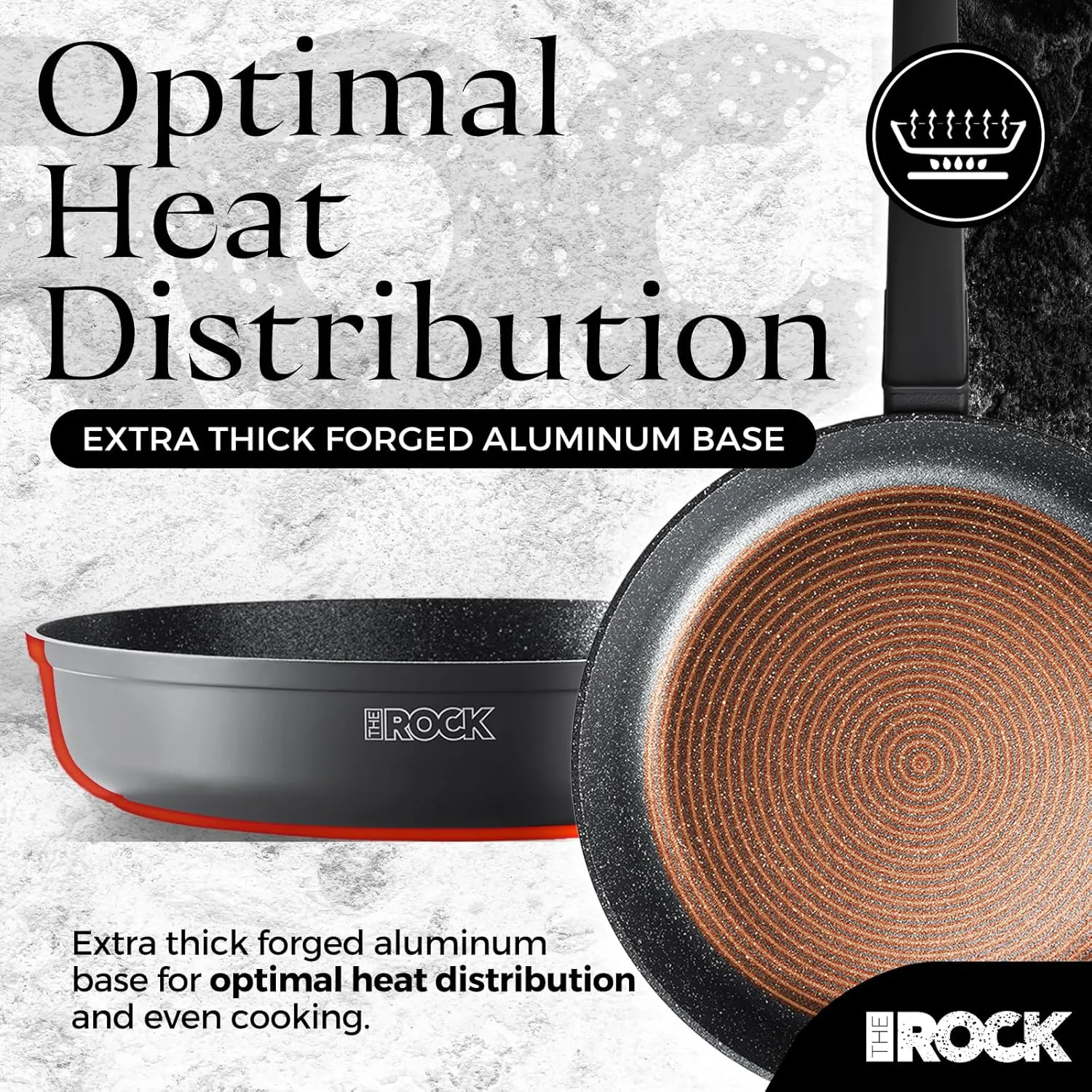 THE ROCK SOHO 8-Inch Non Stick Frying Pan – Nothing Sticks, Never Warps, Lasts Longer, Healthy Skillet with Heat-Resistant Handle, PFOA Free, Oven & Dishwasher Safe, Black
