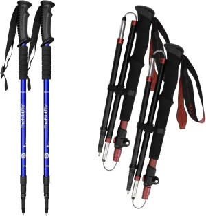 TheFitLife Anti Shock Trekking Poles   Folding Poles Aluminum