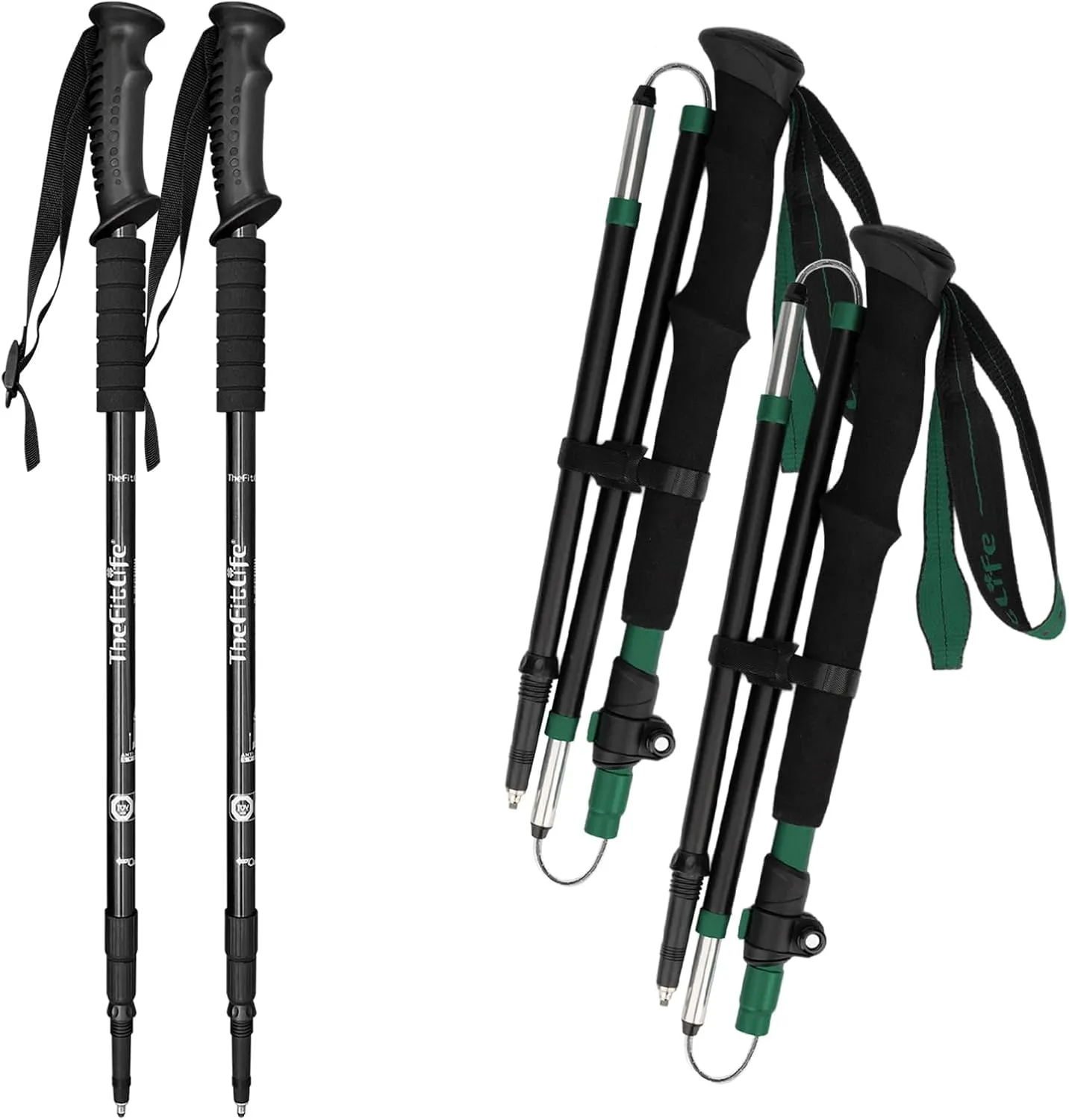 TheFitLife Anti Shock Trekking Poles   Folding Poles Aluminum