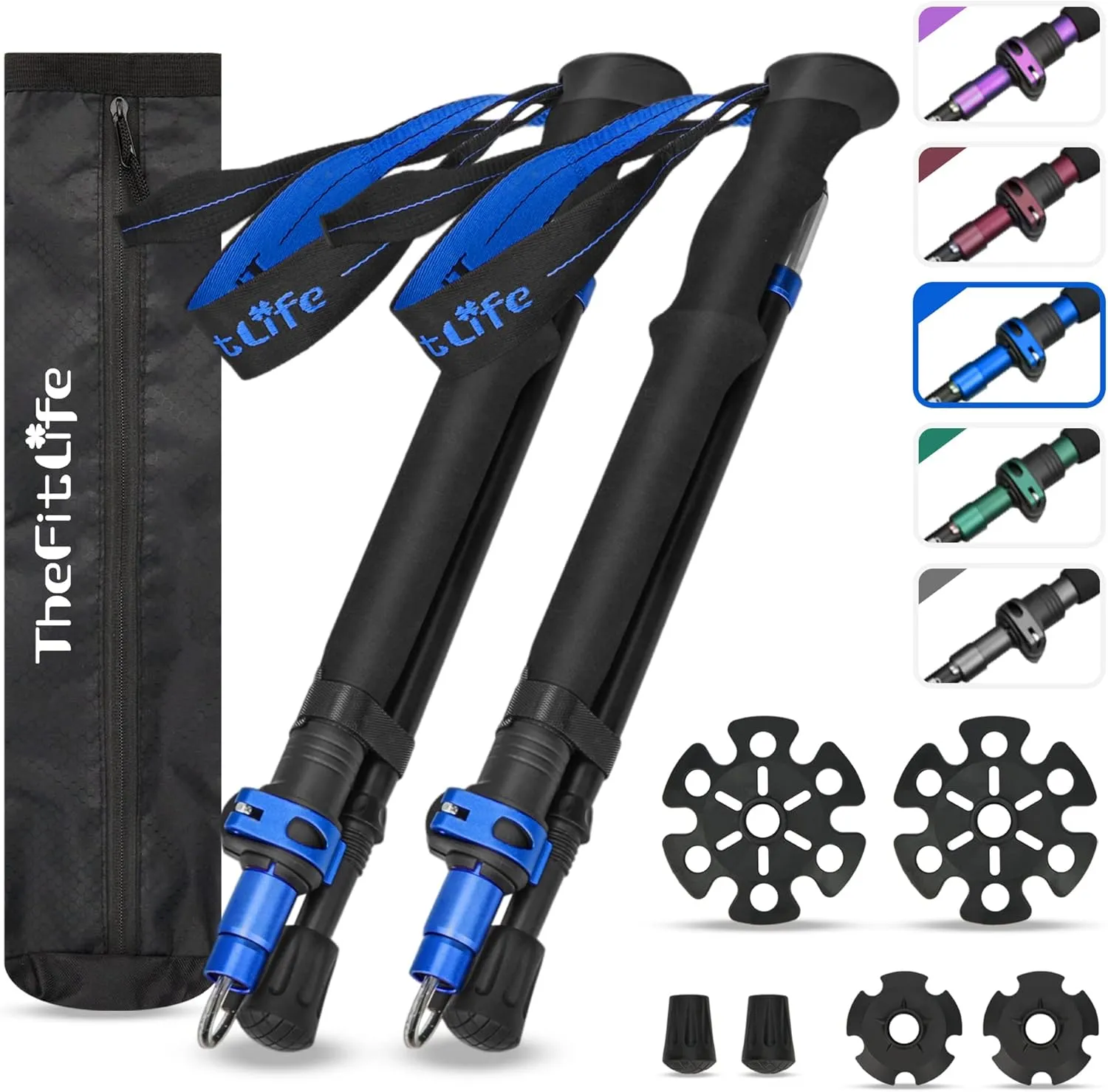 TheFitLife Lightweight Trekking Poles - Extra-Long Handle