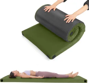 Thick Memory Foam Camping Mattress Sleeping Pad, Memory Foam Camping Mattress Pad, Sleeping Mat Portable Floor Mat Roll Up Mattress for Guests Kids Adult Sleepover
