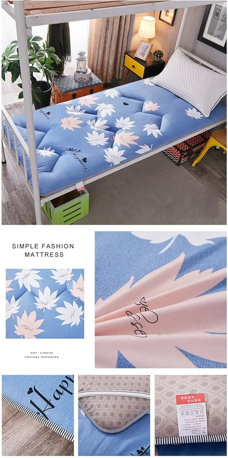 Thicken Soft Floor Mattress Foam Futon Mattress Topper Guest Mattress, Foldable Sleeping Pad Foldable Roll Up Mattress,B,Twin 0.9 * 2m