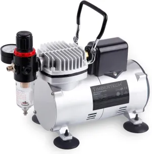 TIMBERTECH Airbrush Compressor with Cool-Down Fan ABPST07, Powerful 1/6hp Portable Quiet Airbrush Compressor for Airbrush Paint, Nail Art, Tattoo, Cake Painting, Automotive Graphic, Make-up