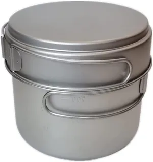 Titanium 1600ml Pot with 500ml Pan 2pcs Cookware Set Portable Cookware for Outdoor Camping Cooking Hiking Backpacking