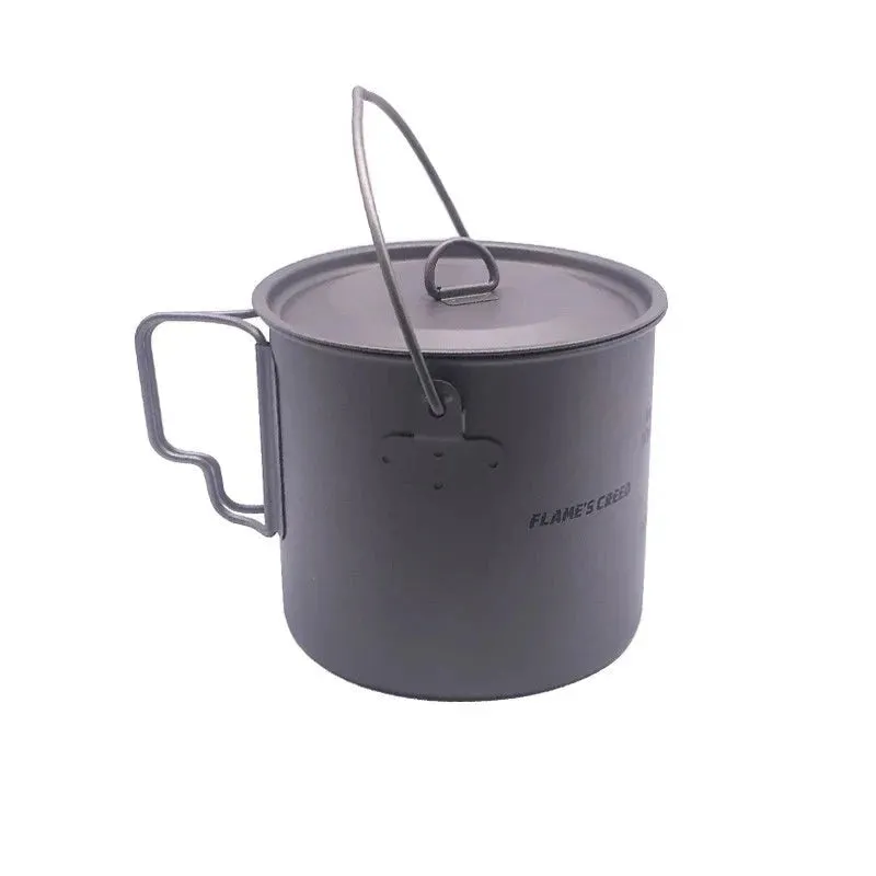 Titanium Cookware Set - Ultralight Outdoor Camping Pot & Pan Combo