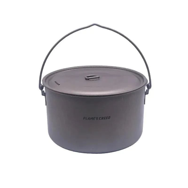 Titanium Cookware Set - Ultralight Outdoor Camping Pot & Pan Combo