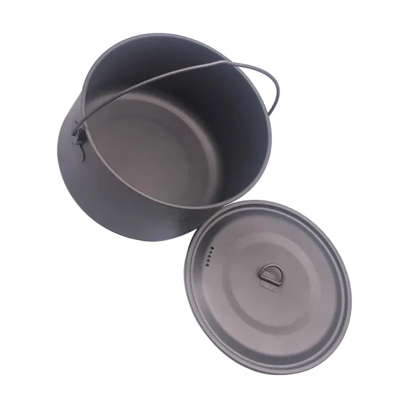 Titanium Cookware Set - Ultralight Outdoor Camping Pot & Pan Combo