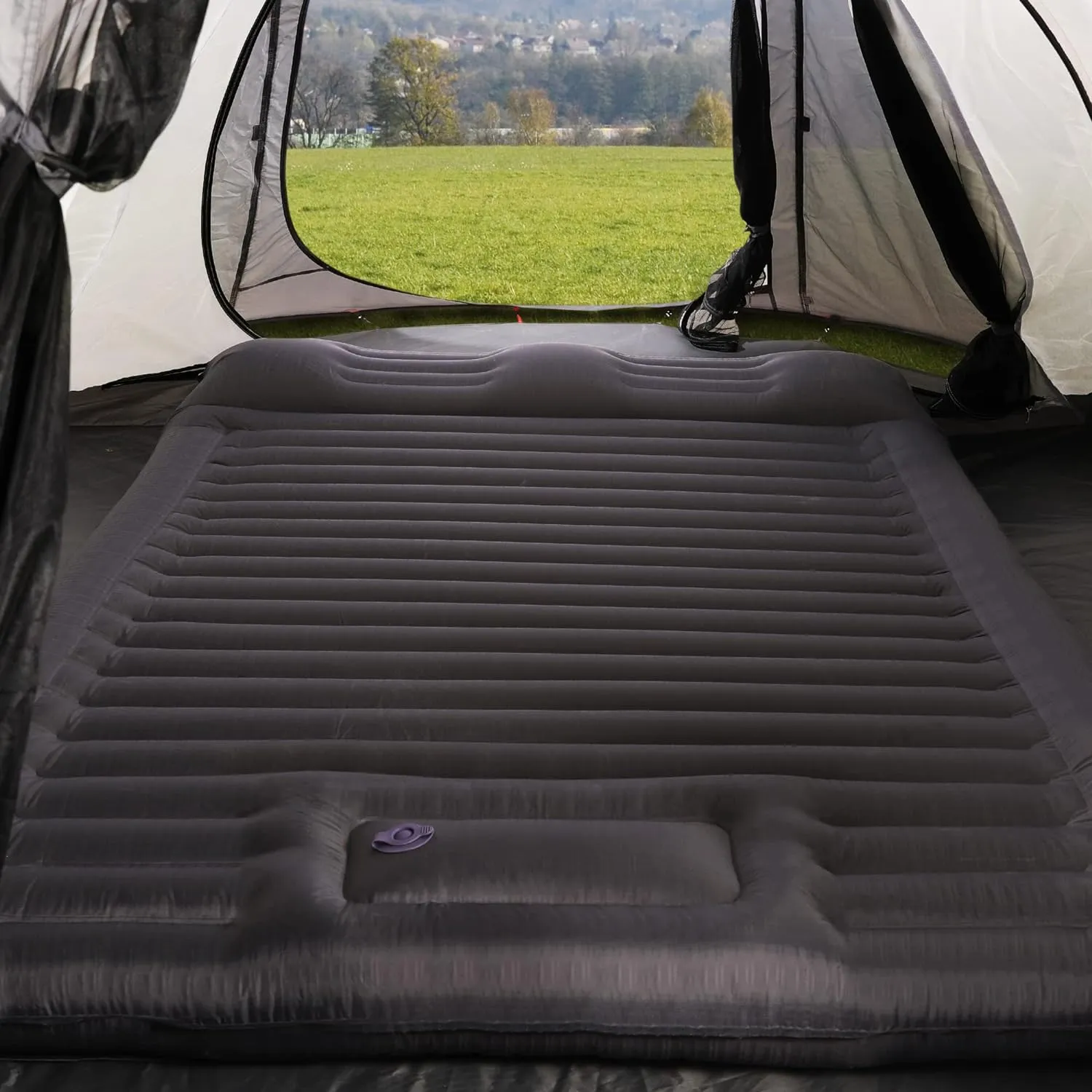 TOBTOS Double Sleeping Pad for Camping, Extra Thick 6" Camping Mattress 2 Person with Pillow Built-in Foot Pump, Inflatable Sleeping Mat for Camp, Backpacking, Hiking, Traveling