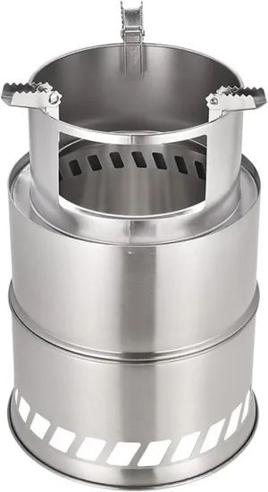 Topyond Camping Stove, Foldable Camping Stove, Stainless Steel, Wood Burning Stove Portable Backpacking Stove for Outdoor Camping Hiking Picnic BBQ