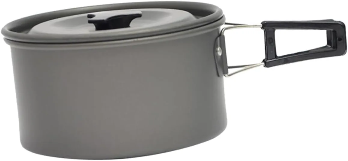 Totority Insulated Handle Camping Cookware Portable Picnic Pot Non-stick Pan Compact Storage Bag