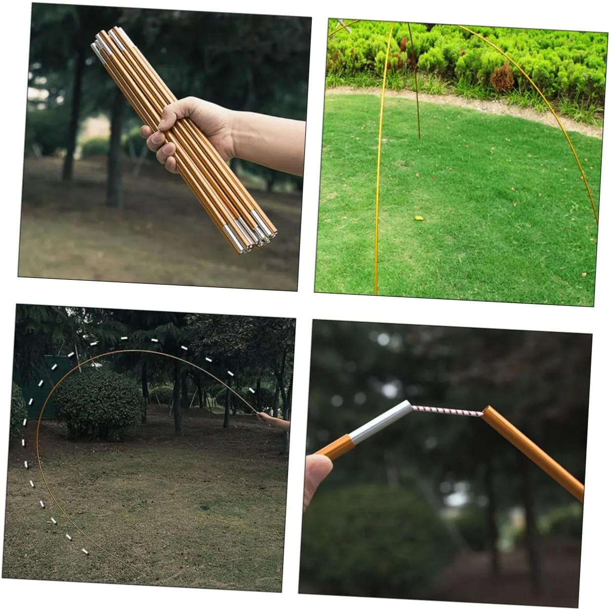 Totority Tent Poles Camping Canopy Portable Stake Foldable Support Lightweight Hiking Outdoor Elastic Telescoping