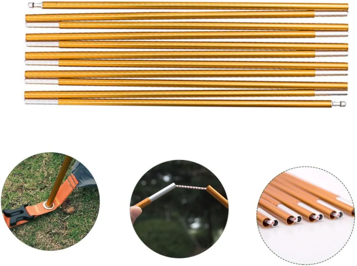 Totority Tent Poles Camping Canopy Portable Stake Foldable Support Lightweight Hiking Outdoor Elastic Telescoping