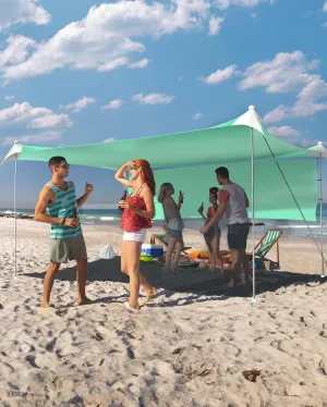 TOURIT Beach Tent Sun Shelter 11x11ft, UPF50  Protection Beach Canopy Tent Sun Shade with Windproof Design, Outdoor Canopy for Camping, Fishing, Backyard, Blue