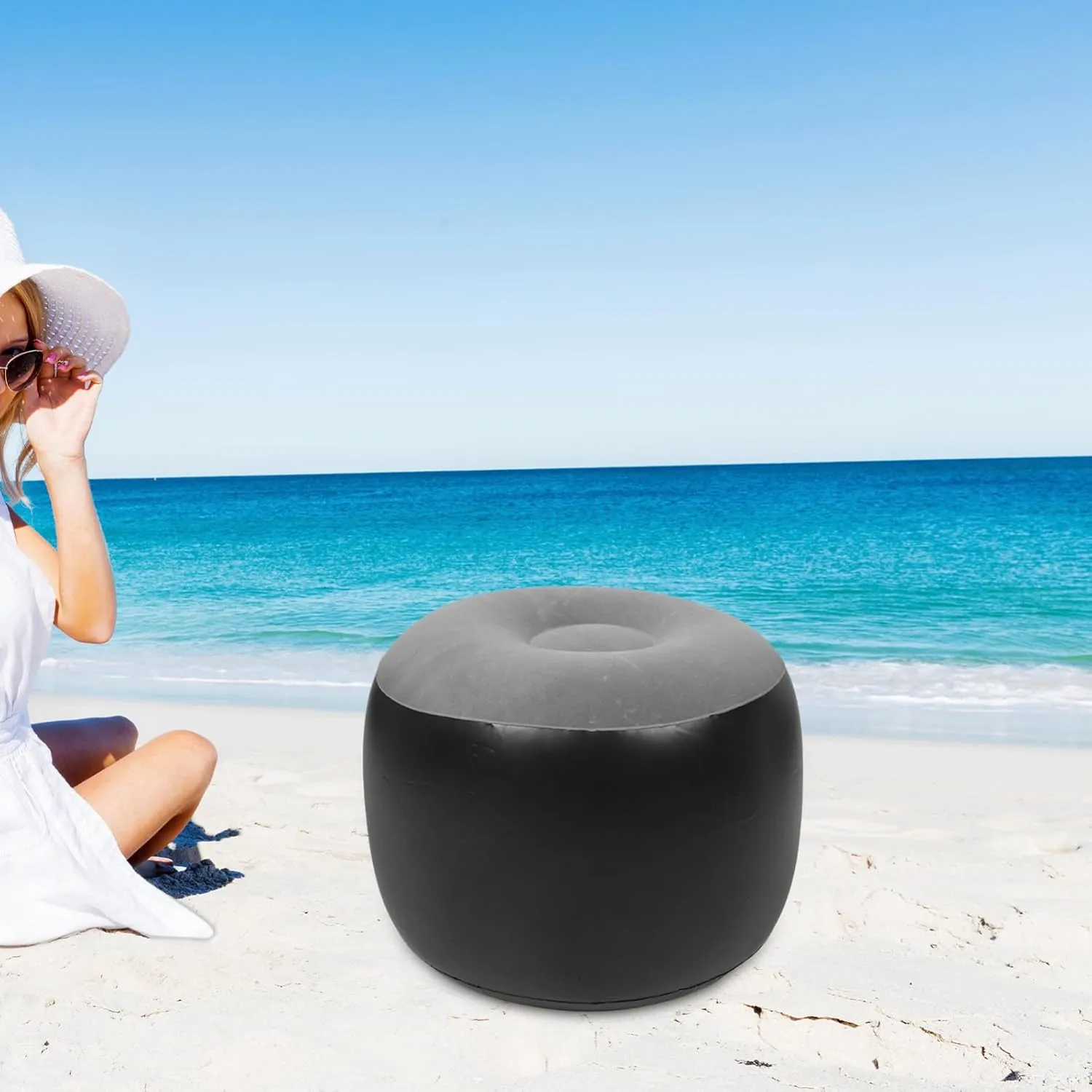 TOYANDONA Inflatable Seat Cushion for Outdoor Activities Foldable Portable Chair Pad for Concerts Camping and Hiking Comfortable Inflatable Stool for Travel and Events